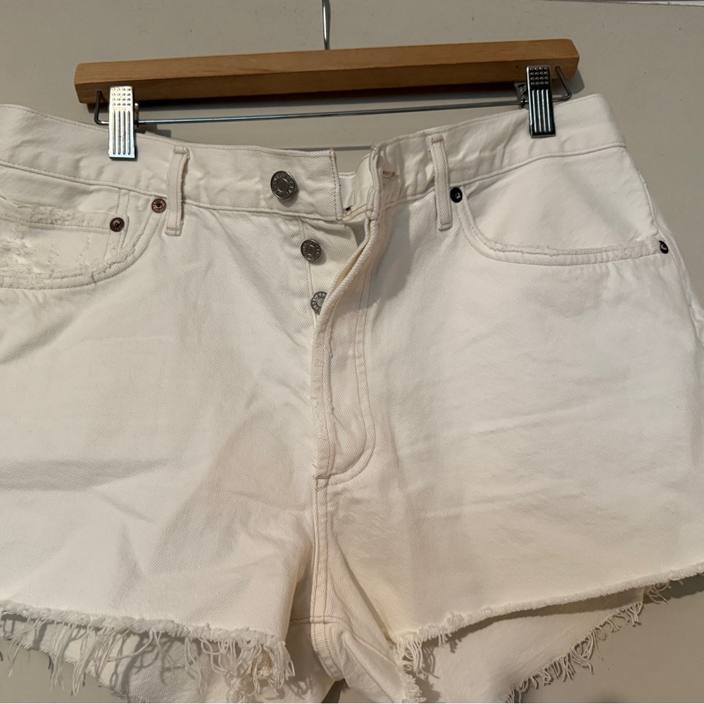 Agolde Cream Jean Shorts